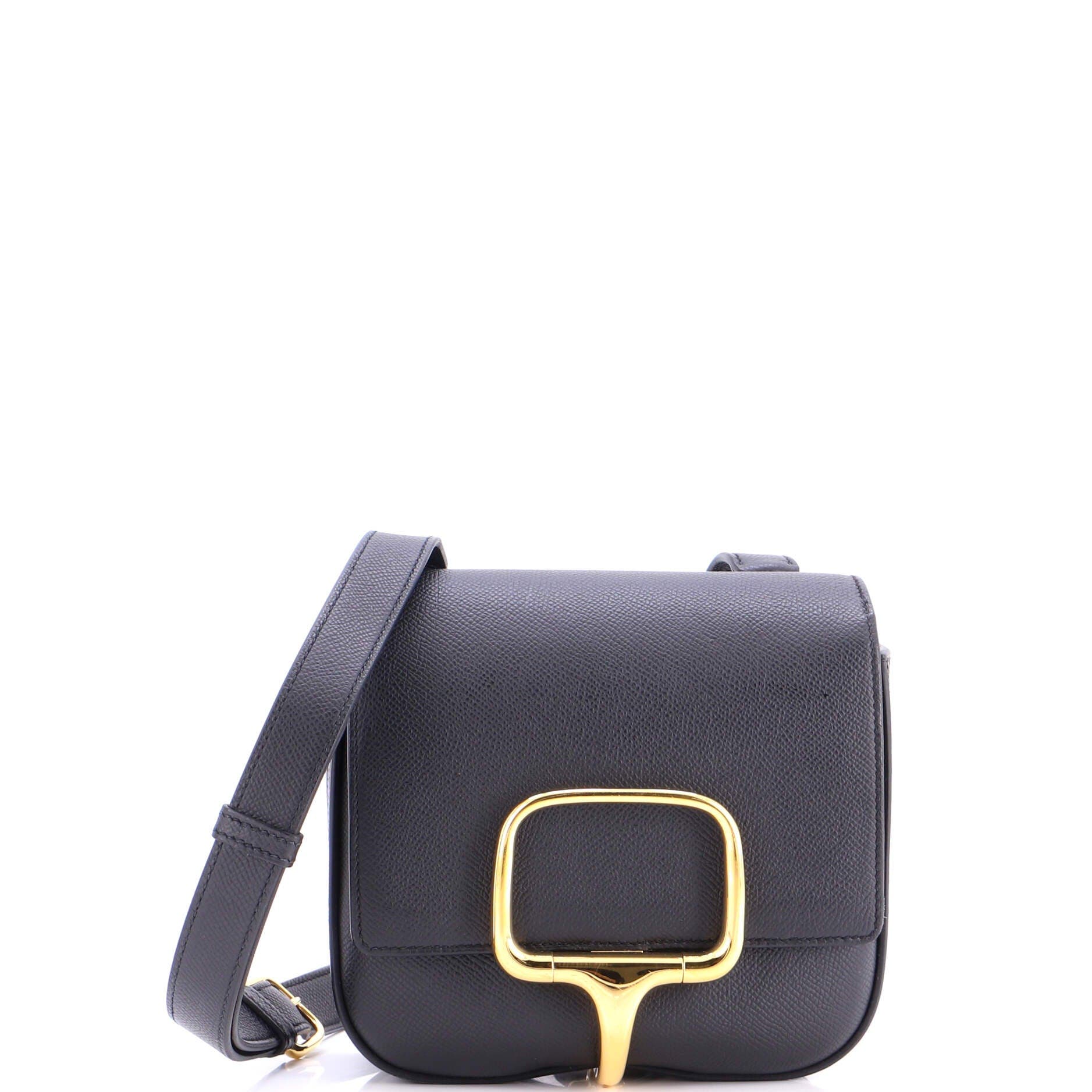 Pre-Owned Hermes Della Cavalleria Shoulder Bag Epsom Mini, Main, color, Noir