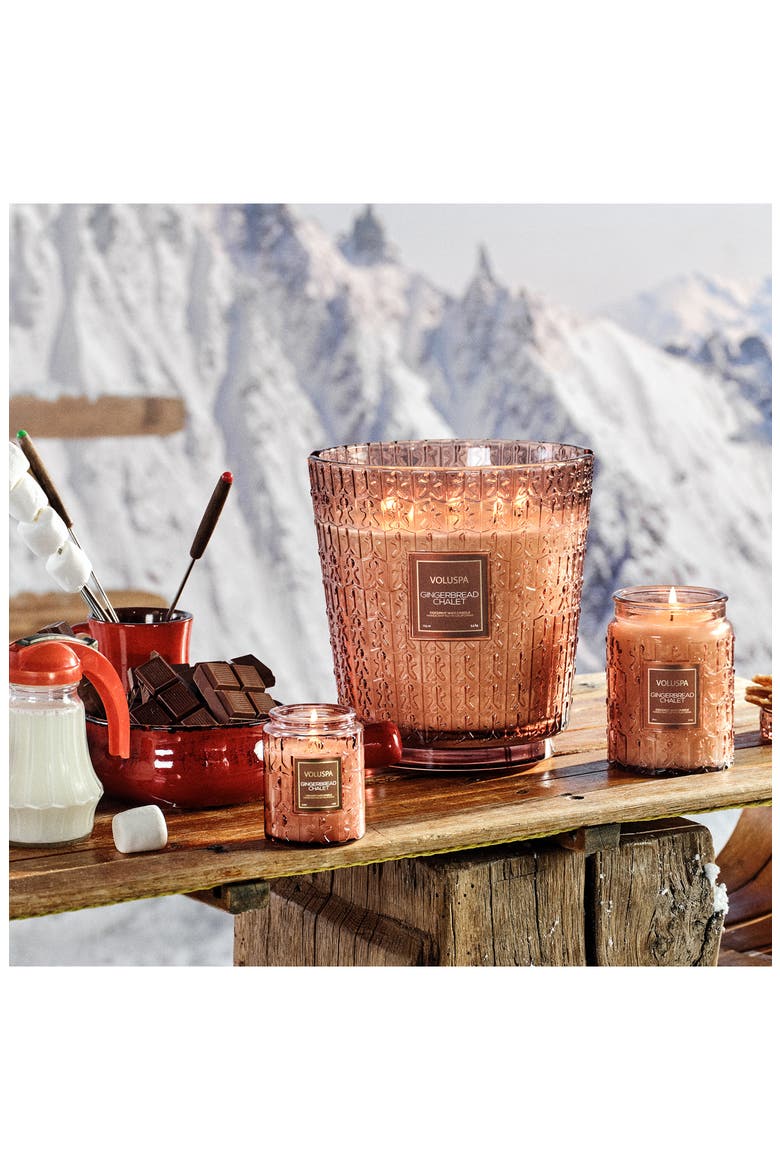 Gingerbread Chalet Five-Wick Hearth Candle, Alternate, color, BROWN