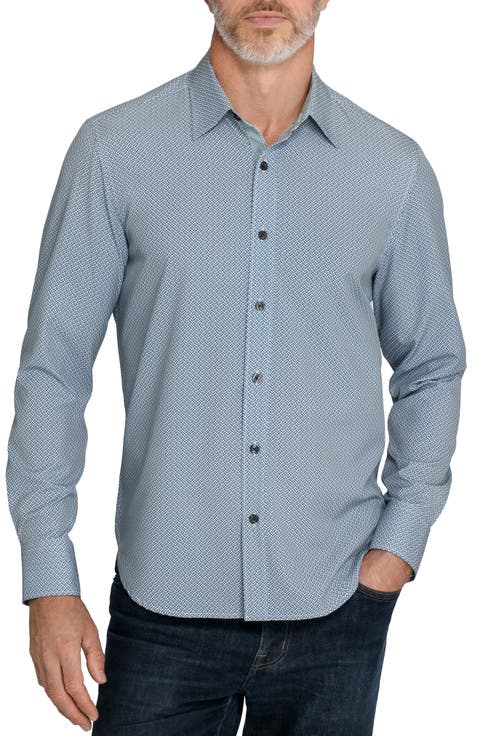 Crosshatch Long Sleeve Button Up Shirt
