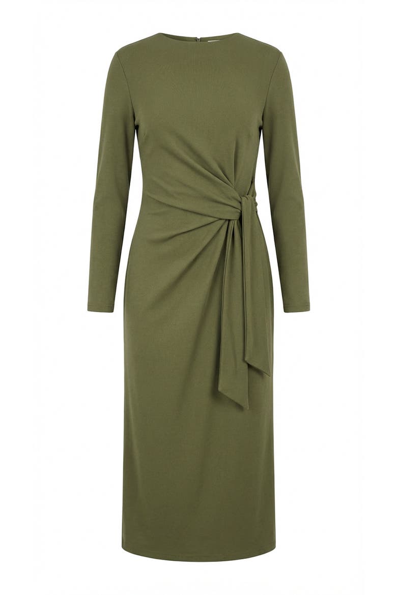 Gascon Crew Neck Long Sleeve Knit Midi Dress, Alternate, color, Khaki