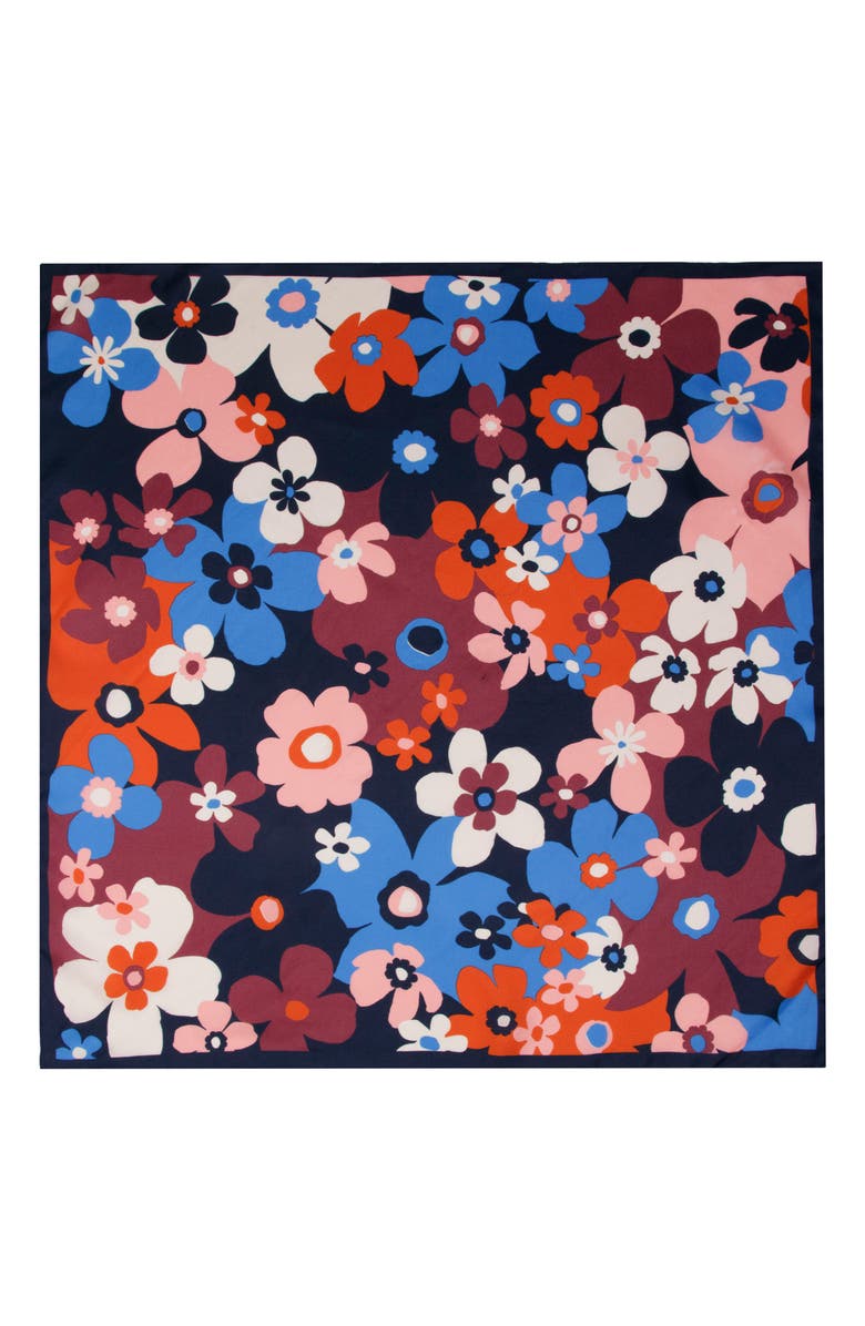 Kate Spade New York graphic floral silk hair scarf, Alternate, color,
