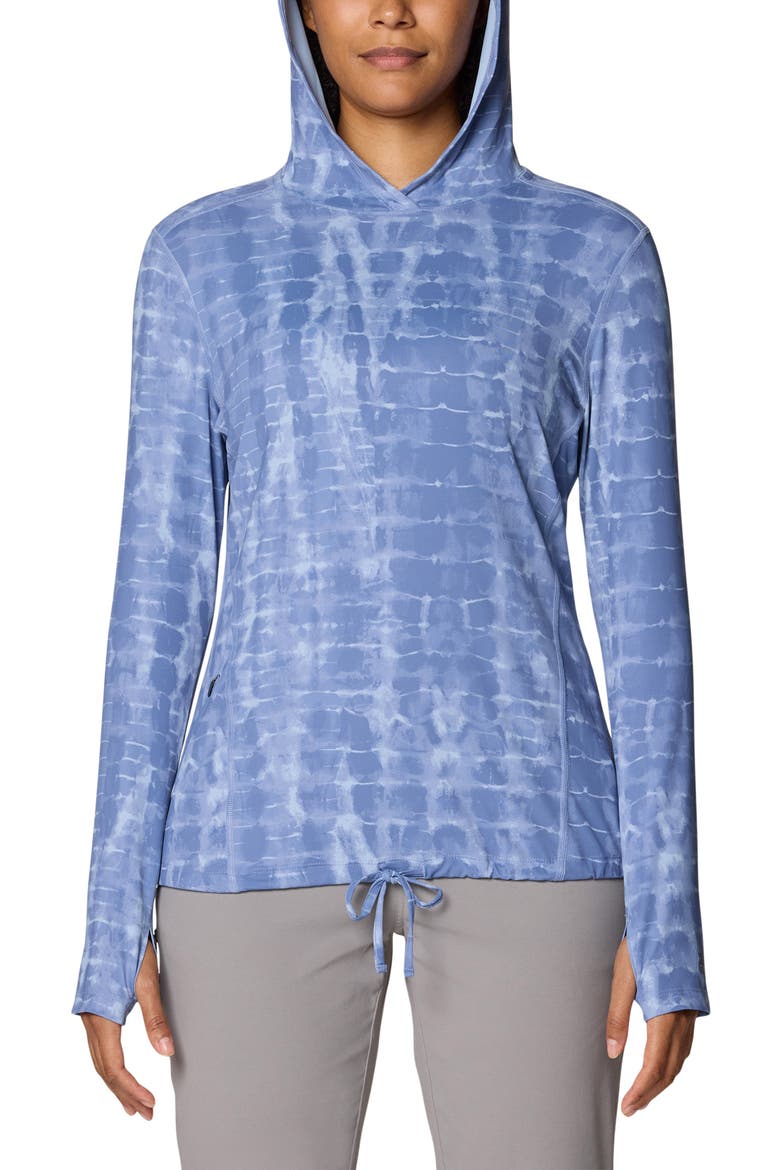 Crater Lake Long Sleeve UPF 50+ Hooded T-Shirt, Alternate, color, BEST COAST BLUE PRISMATIC