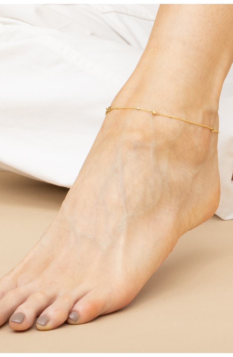 Oradina 14K Yellow Gold Celebration Ball Anklet, Alternate, color, Yellow Gold