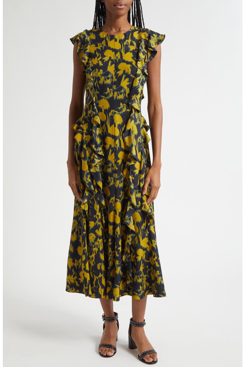 Flo Ruffle Maxi Dress, Main, color, VERDITE