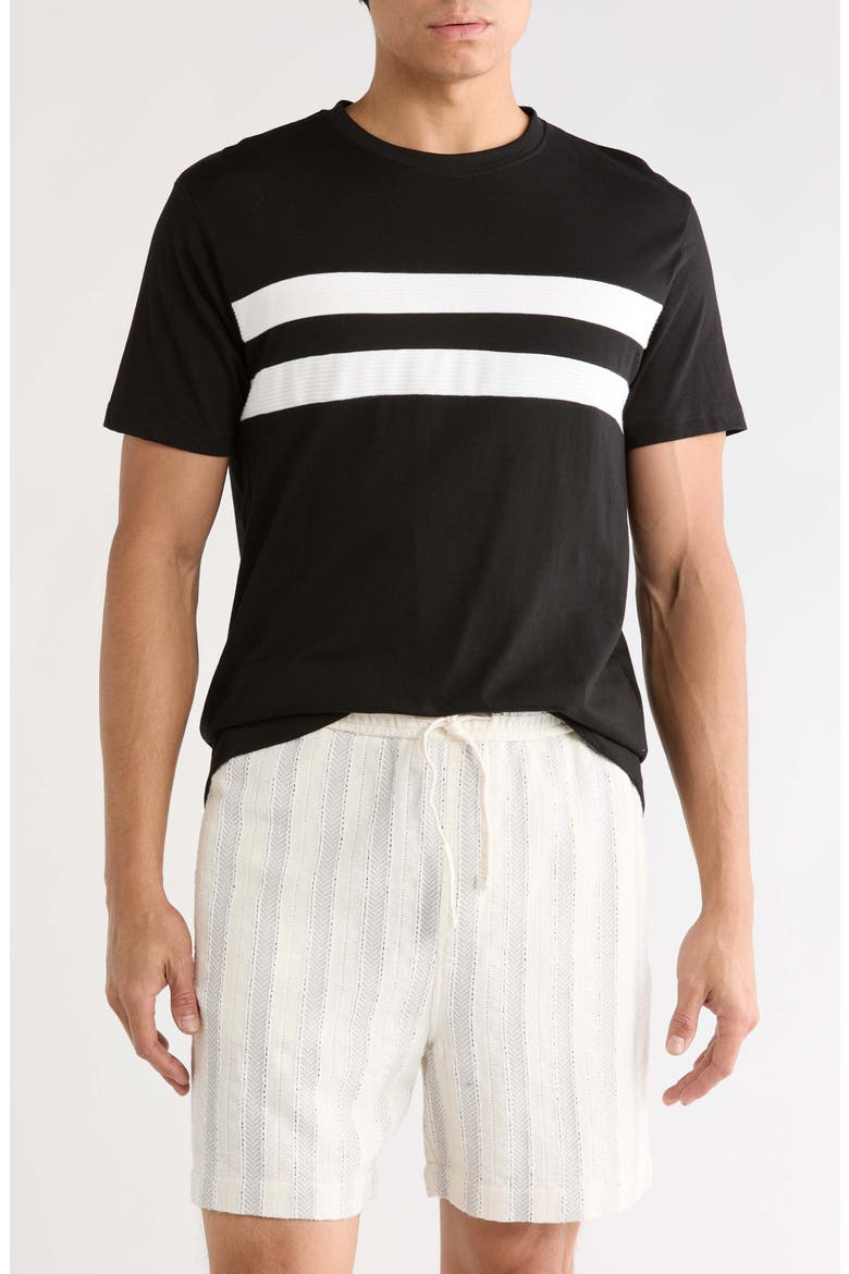 Stripe Knit T-Shirt, Main, color, BLACK