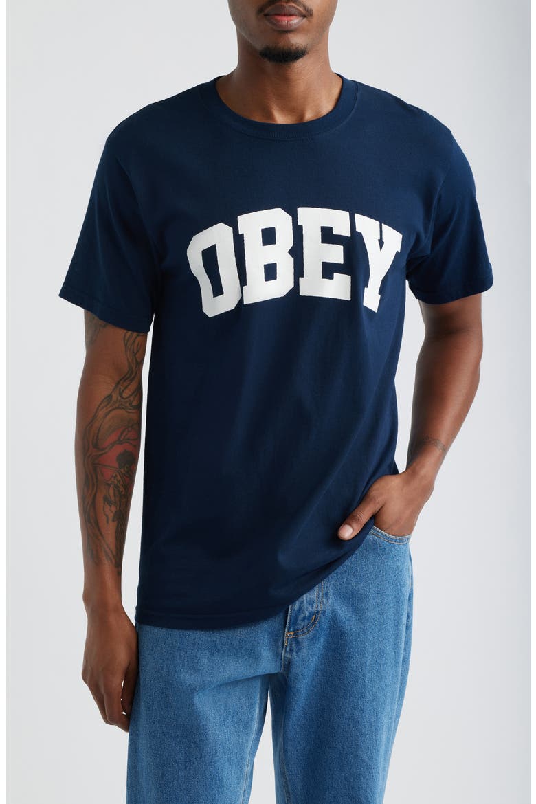 Collegiate Graphic T-Shirt, Main, color, NAVY