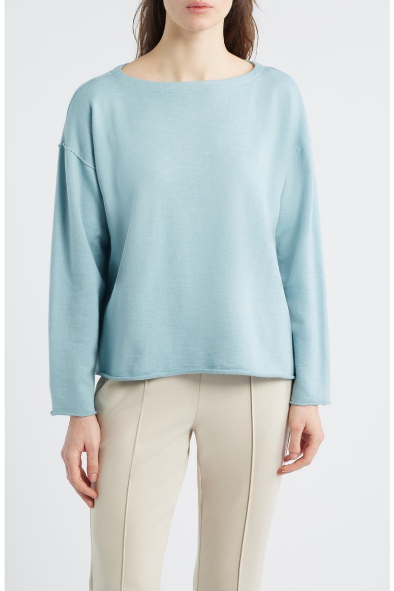 Bateau Neck Boxy Top, Main, color, SEAFOAM