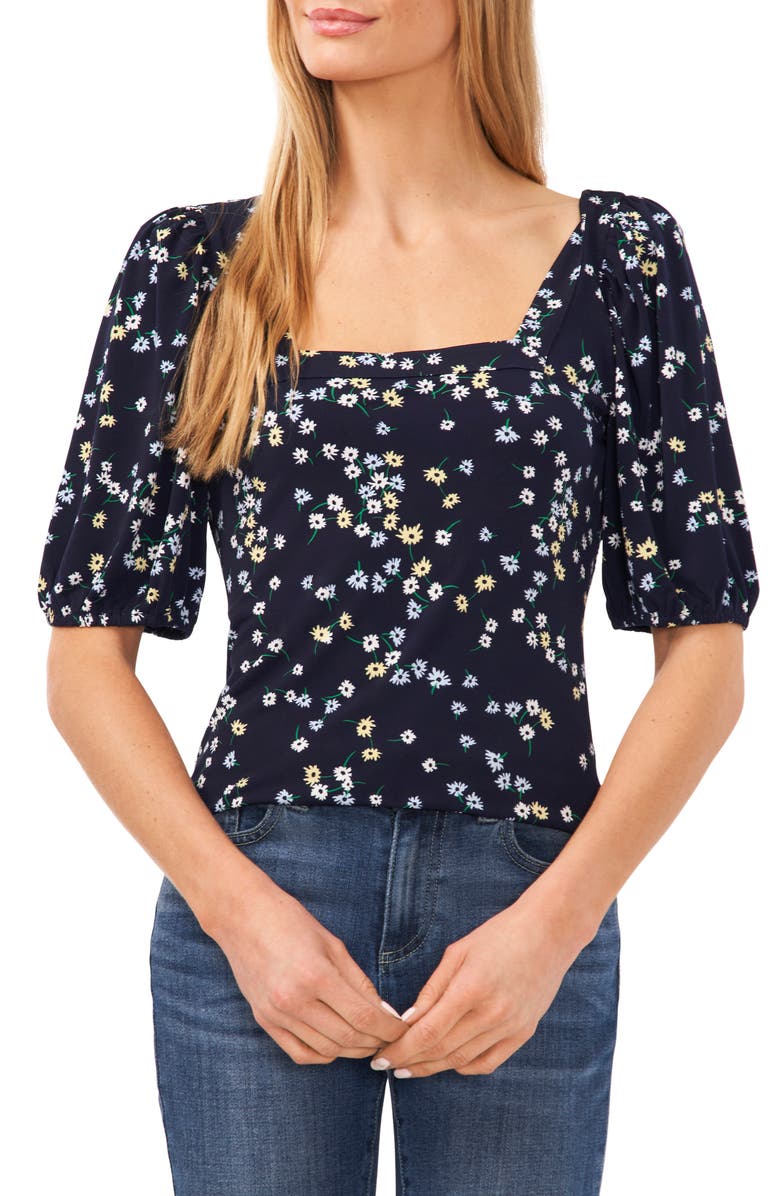 CeCe Floral Knit Top, Main, color, 