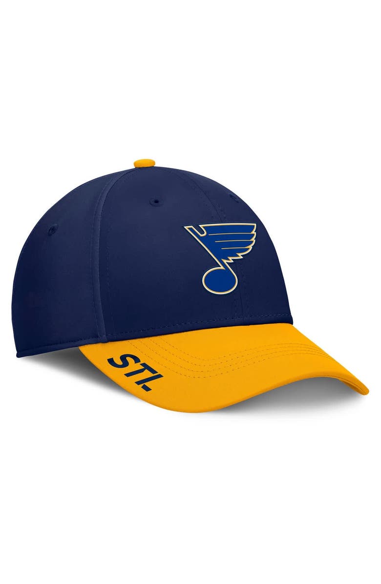 FANATICS Men's Fanatics Navy/Gold St. Louis Blues Authentic Pro Rink Flex Hat, Main, color, Navy
