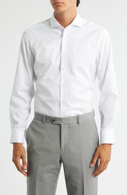 Eterna Slim Fit Non-Iron Cotton Twill Cover Shirt