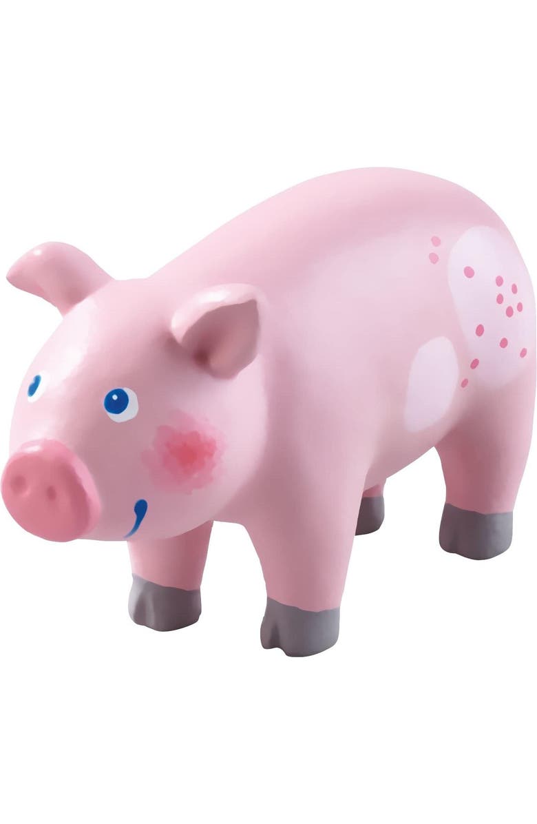 HABA Little Friends Pig - 3.5" Farm Animal Toy Figure, Main, color, Pink Multi