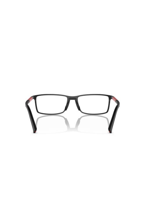 Prada Linea Rossa 55mm Rectangle Optical Glasses In Black