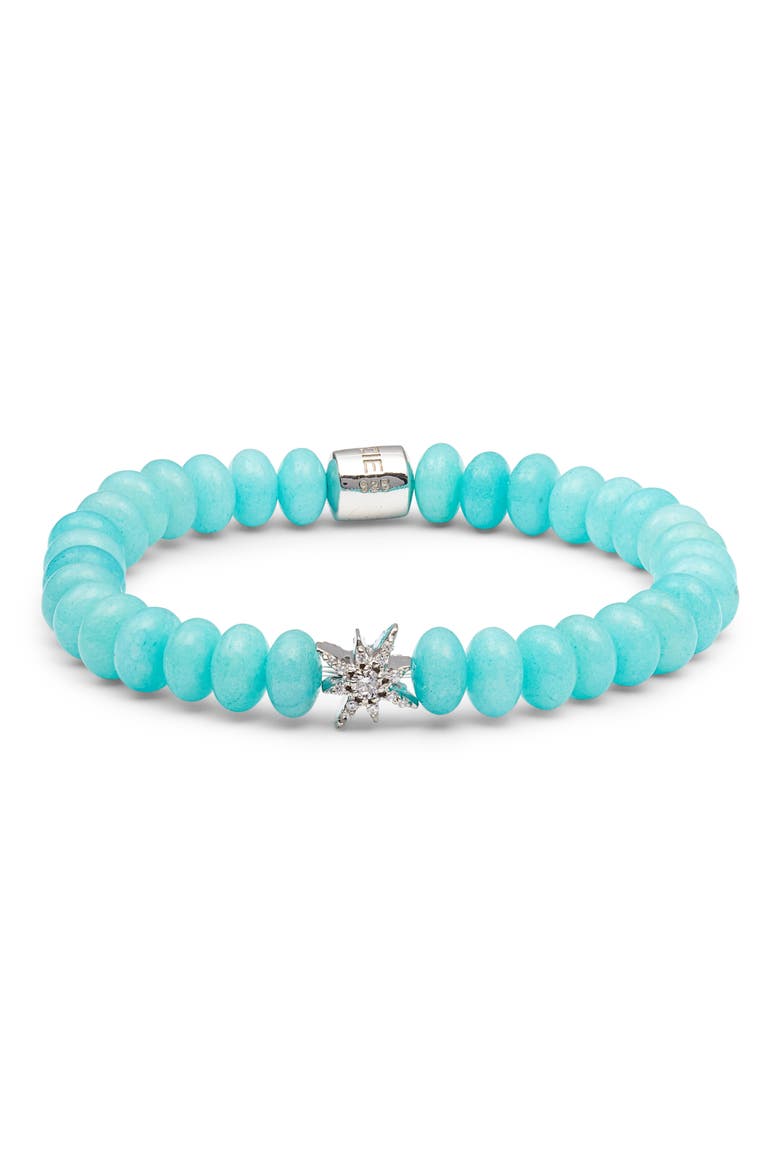 Boheme Stretch Bracelet, Main, color, SILVER/ AMAZONITE