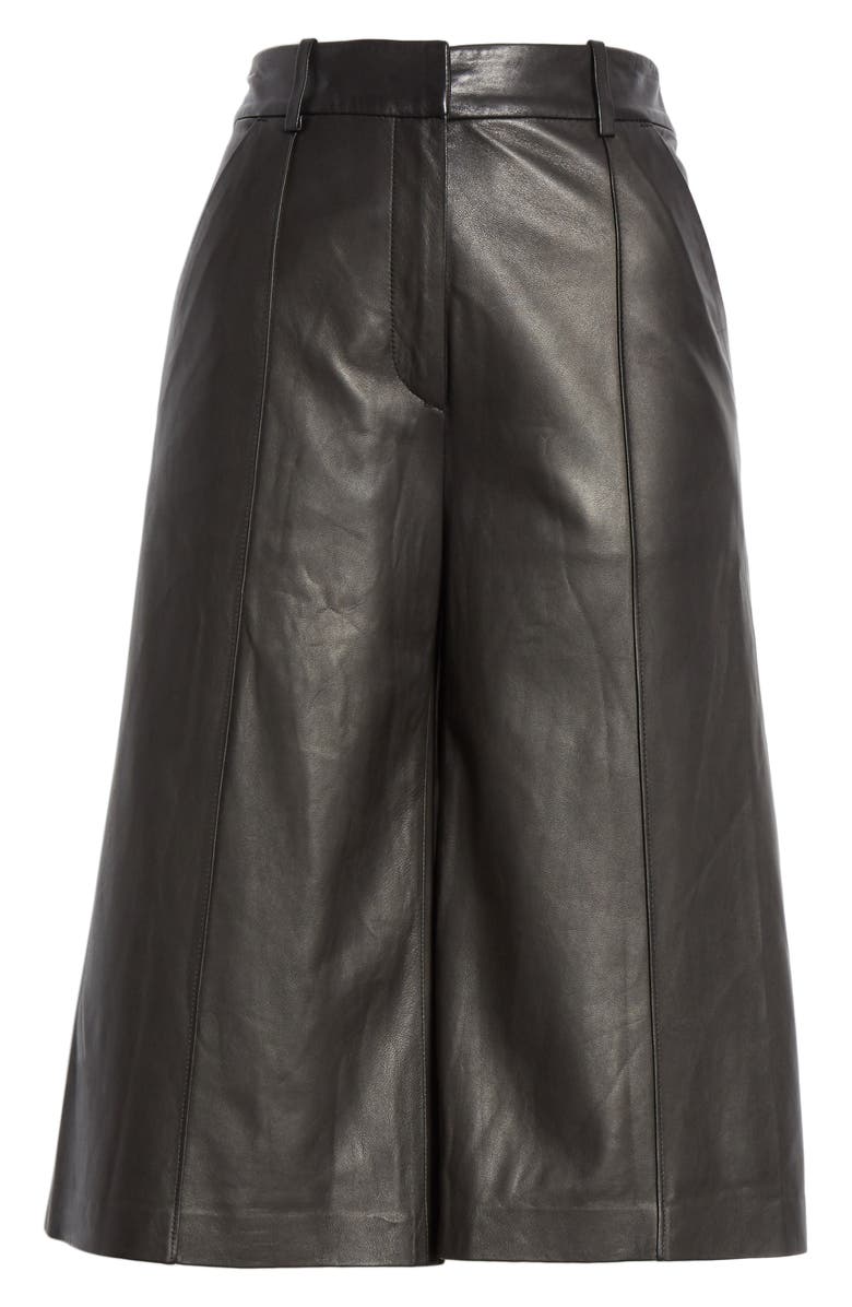 Veronica Beard Arnold Lambskin Leather Culottes, Alternate, color,