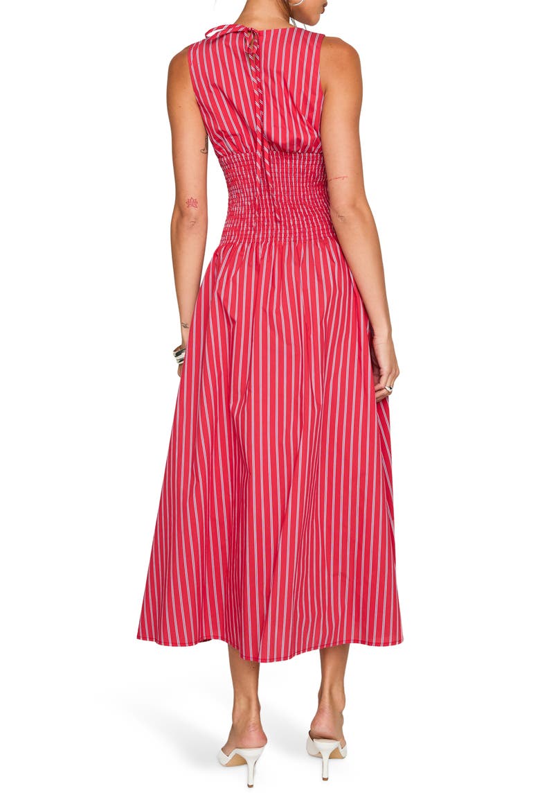 Lilienne Stripe Cotton Blend Poplin Dress, Alternate, color, RED STRIPE