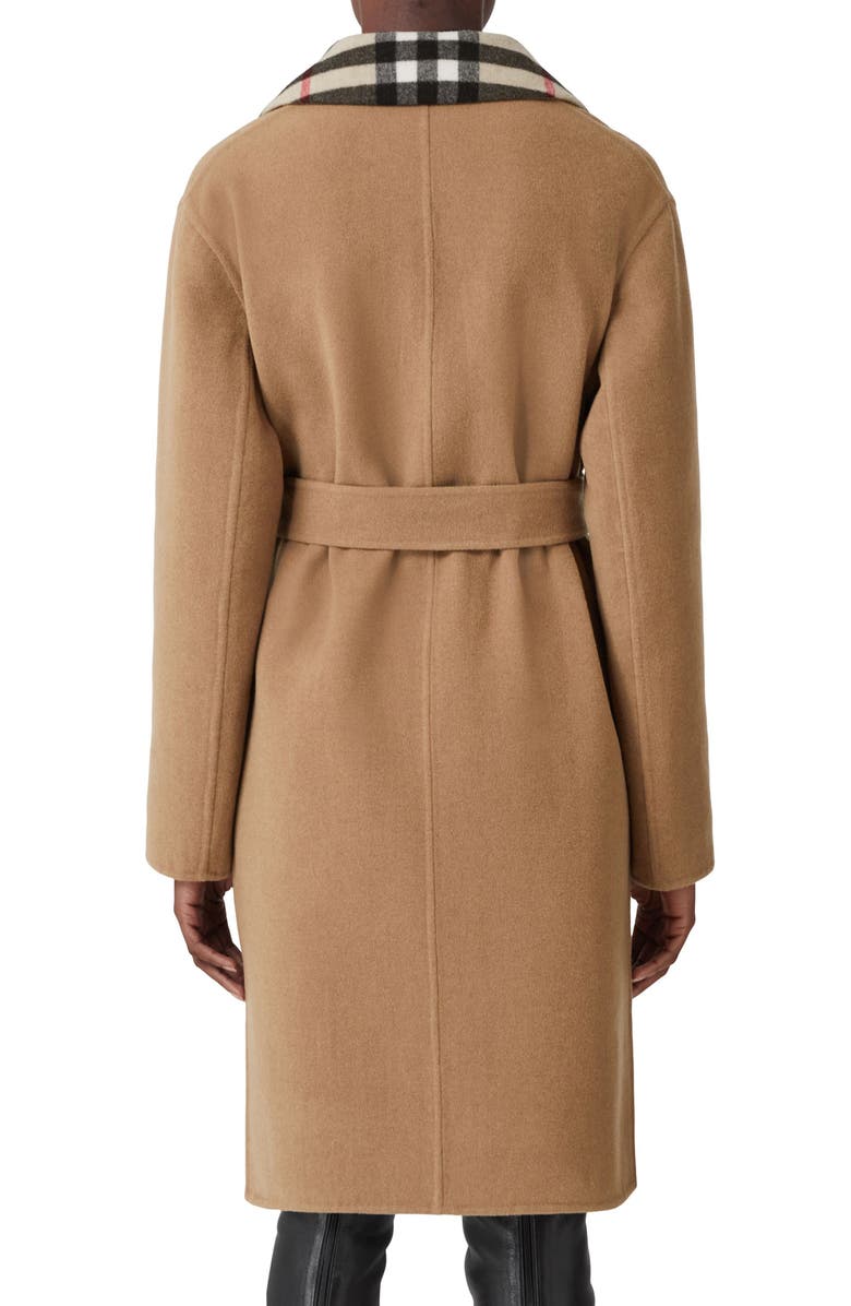 Burberry Reversible Check Double Face Wool Coat, Alternate, color,