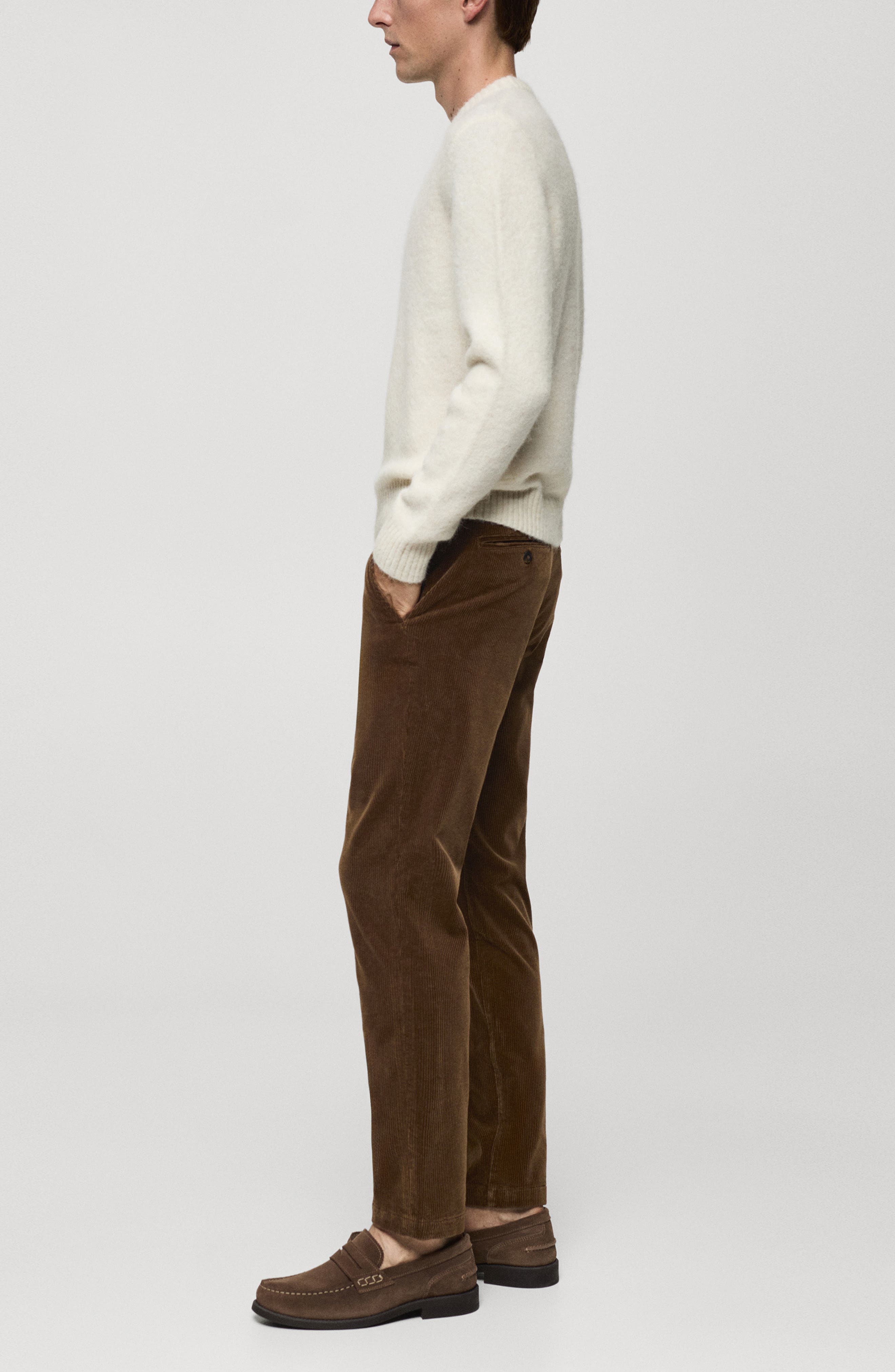 Slim Fit Straight Leg Corduroy Pants - image 2