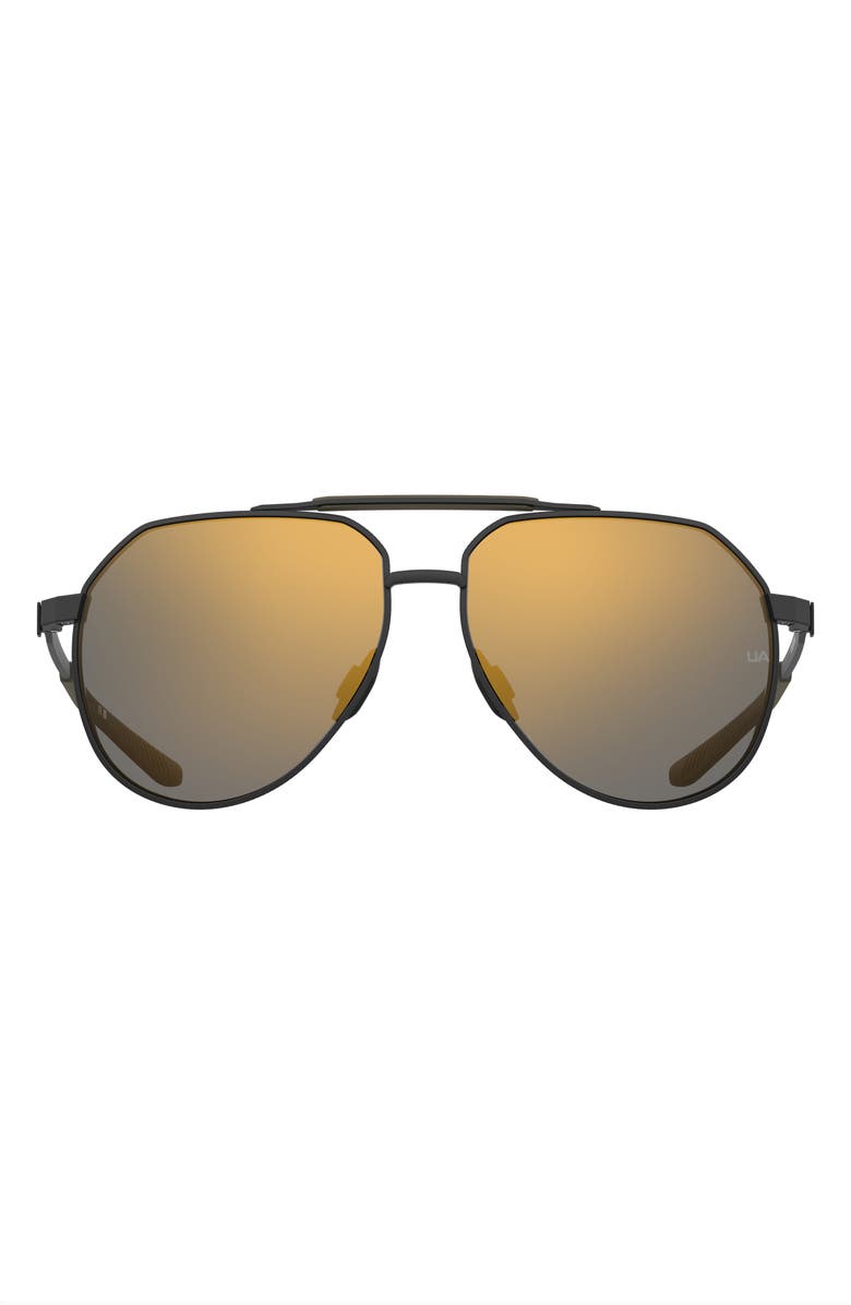Under Armour Honcho 60mm Aviator Sunglasses, Main, color, Matte Black Green