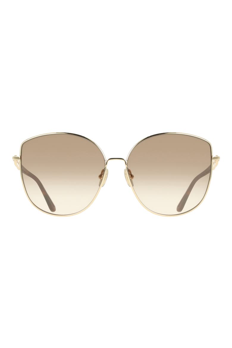 60mm Gradient Round Sunglasses, Main, color, GOLD/ BROWN OCHRE GRADIENT