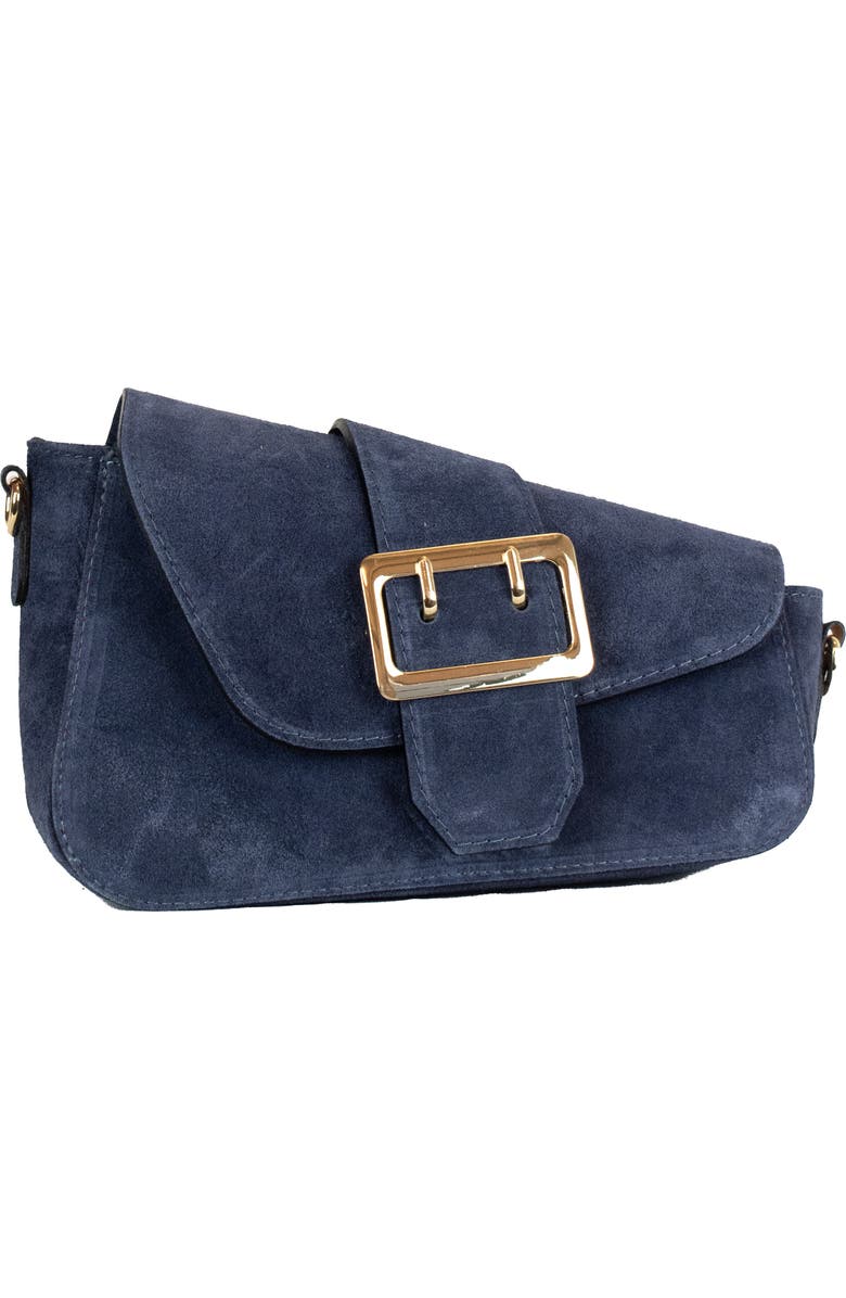 Persaman New York Cleo Suede Shoulder Bag, Main, color, Navy