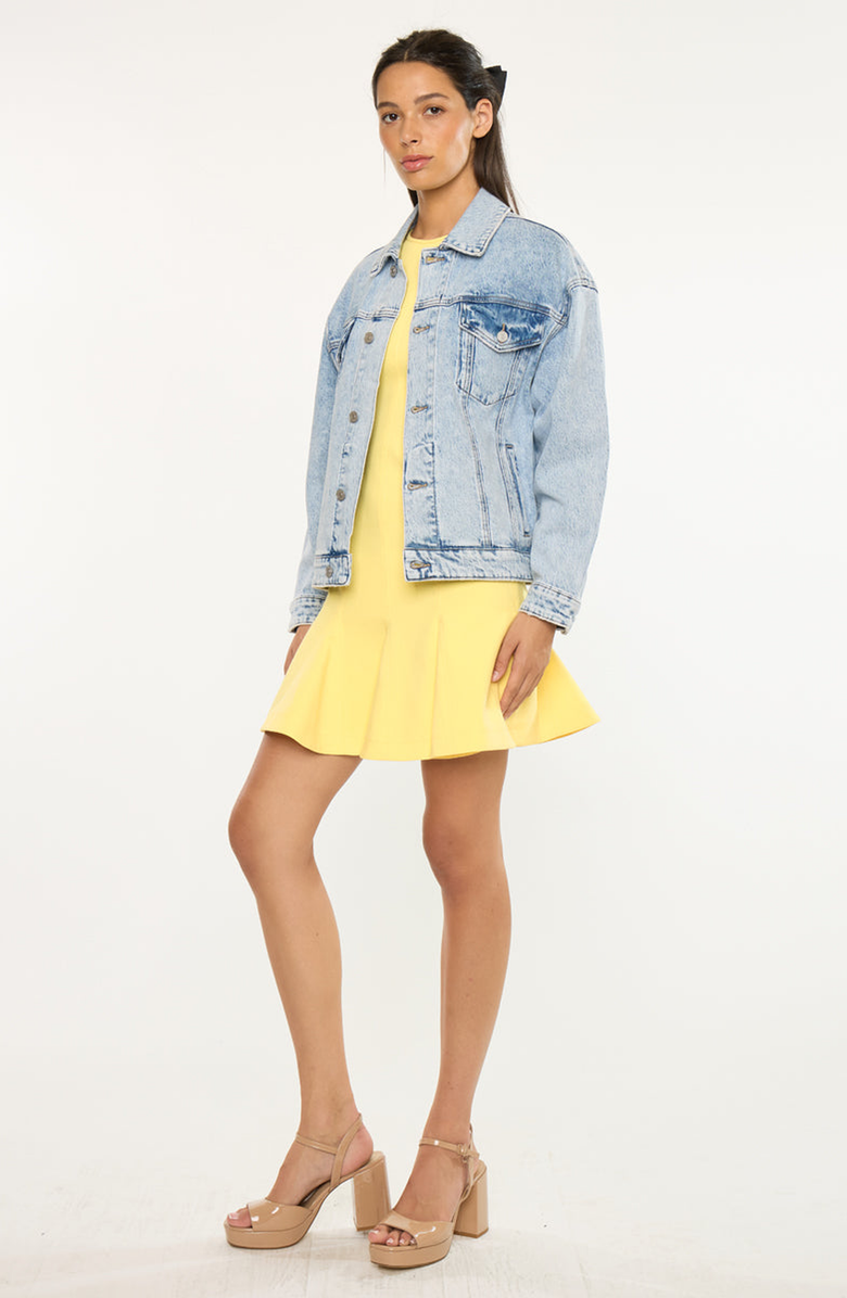 KanCan Illanie Oversized Denim Jacket, Alternate, color, Light Wash