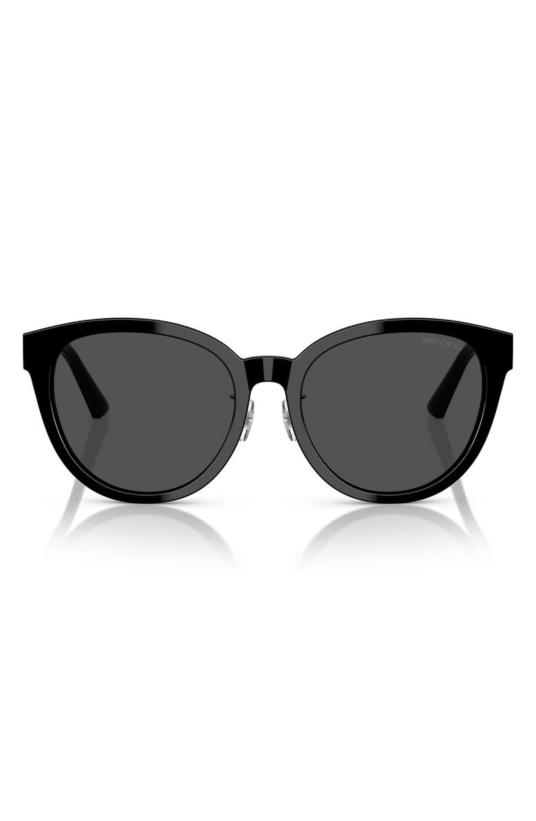 Jimmy Choo 55mm Phantos Sunglasses, Main, color, Black
