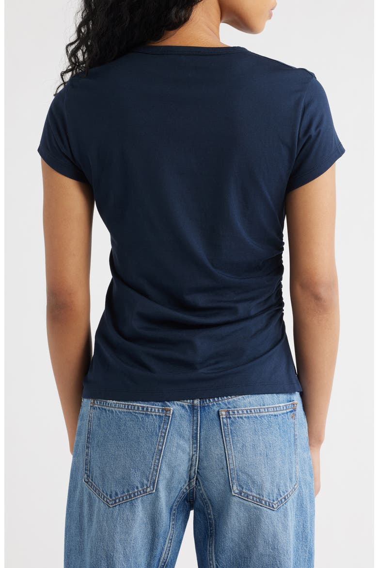 Asymmetric Ruched Jersey T-Shirt, Alternate, color, CLASSIC NAVY
