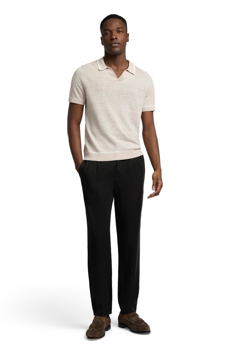 Onia Pleated Lyocell Trousers, Main, color, Black