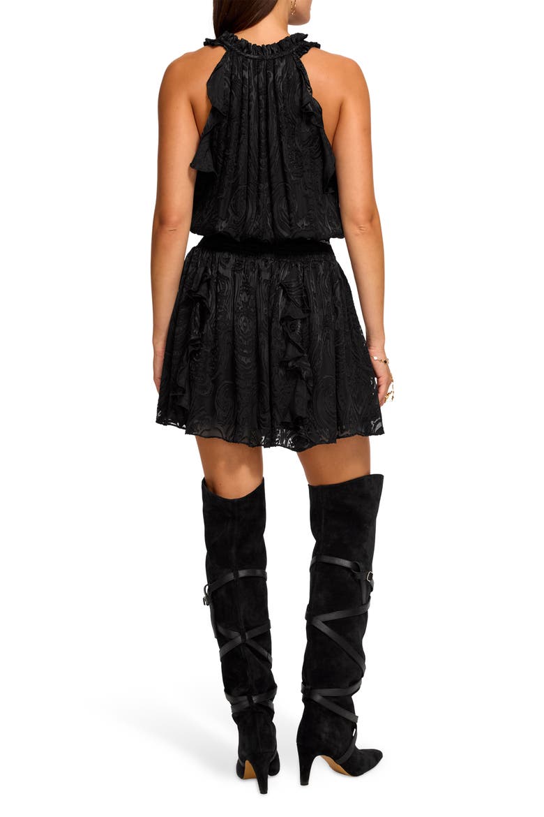 Marina Devore Paisley Minidress, Alternate, color, BLACK PAISLEY