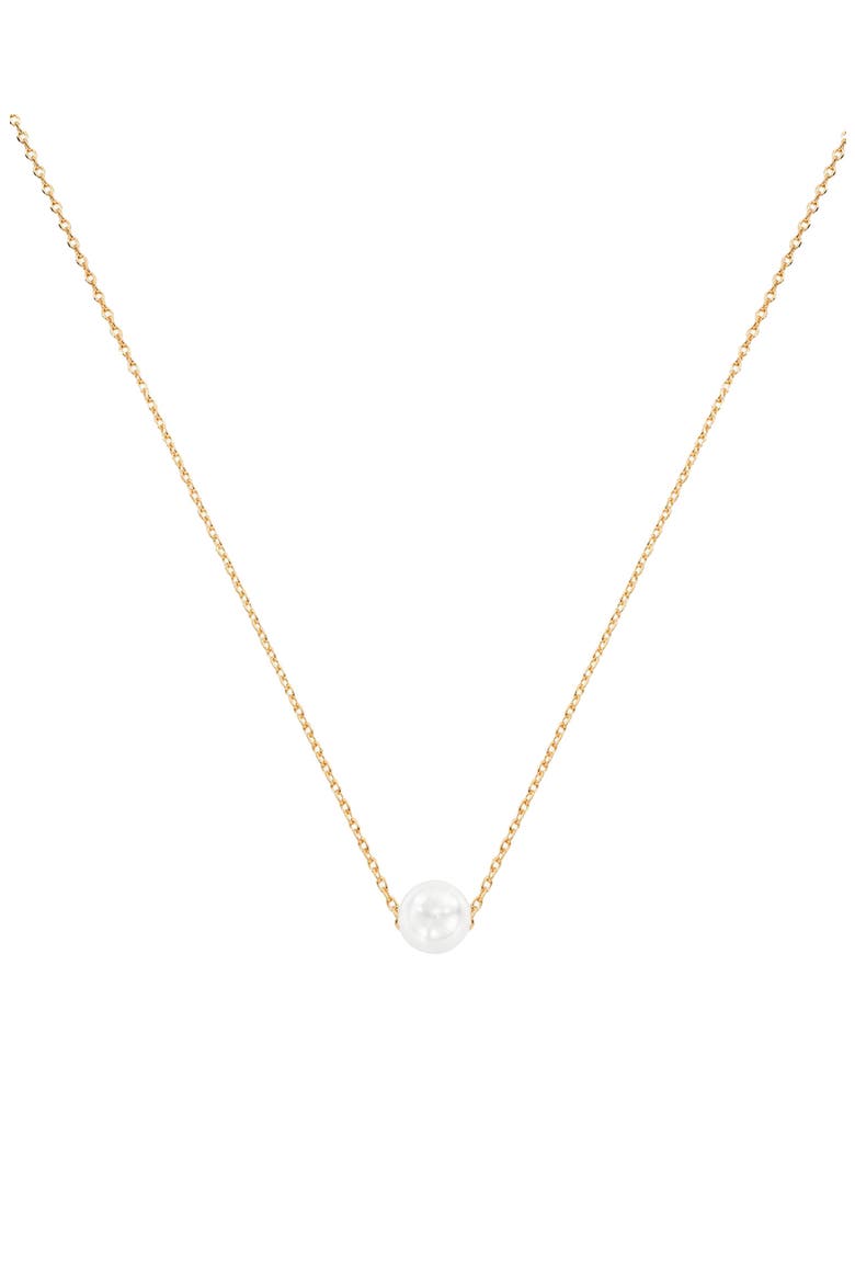 Sterling Silver 18k Gold Plated Abby Single Pearl Necklace Dainty Classic, Main, color, Gold