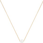 Bearfruit Jewelry Sterling Silver 18k Gold Plated Abby Single Pearl Necklace Dainty Classic