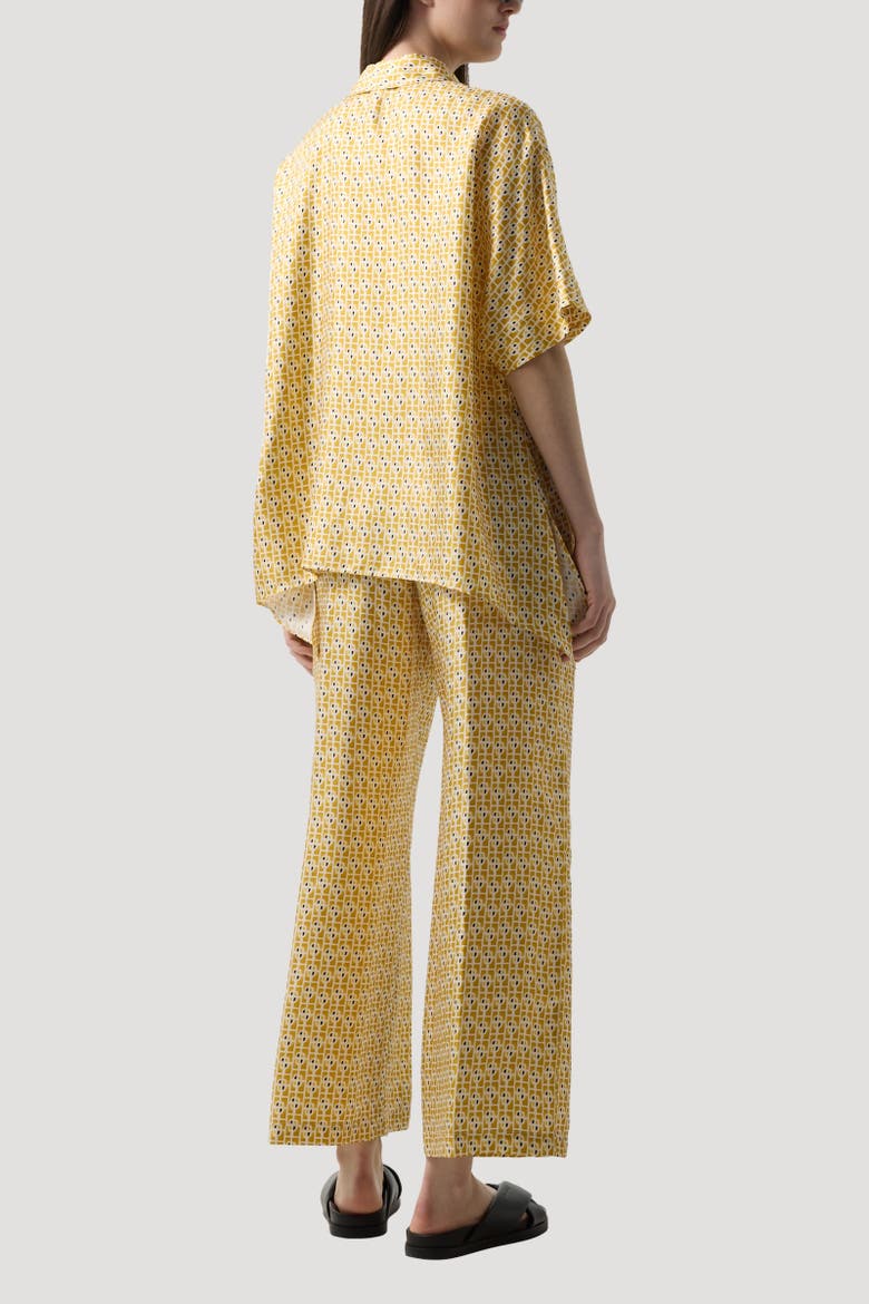 Elvira Silk Blouse, Alternate, color, Yellow/cream