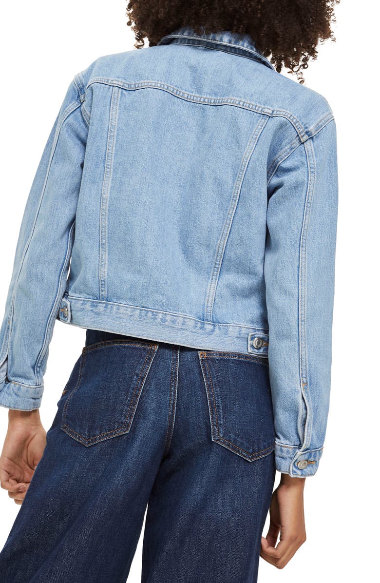 Topshop Matilda Western Jacket, Alternate, color, Mid Denim