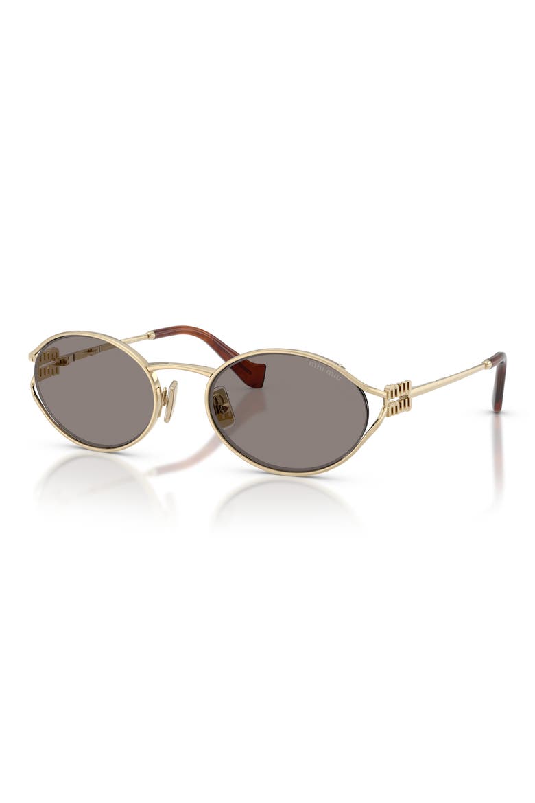 54mm Oval Sunglasses, Alternate, color, PALE GOLD / DARK GREY
