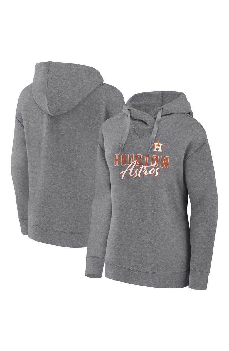 FANATICS Women's Fanatics Heather Gray Houston Astros Script Favorite Lightweight Pullover Hoodie, Main, color, Heather Gray