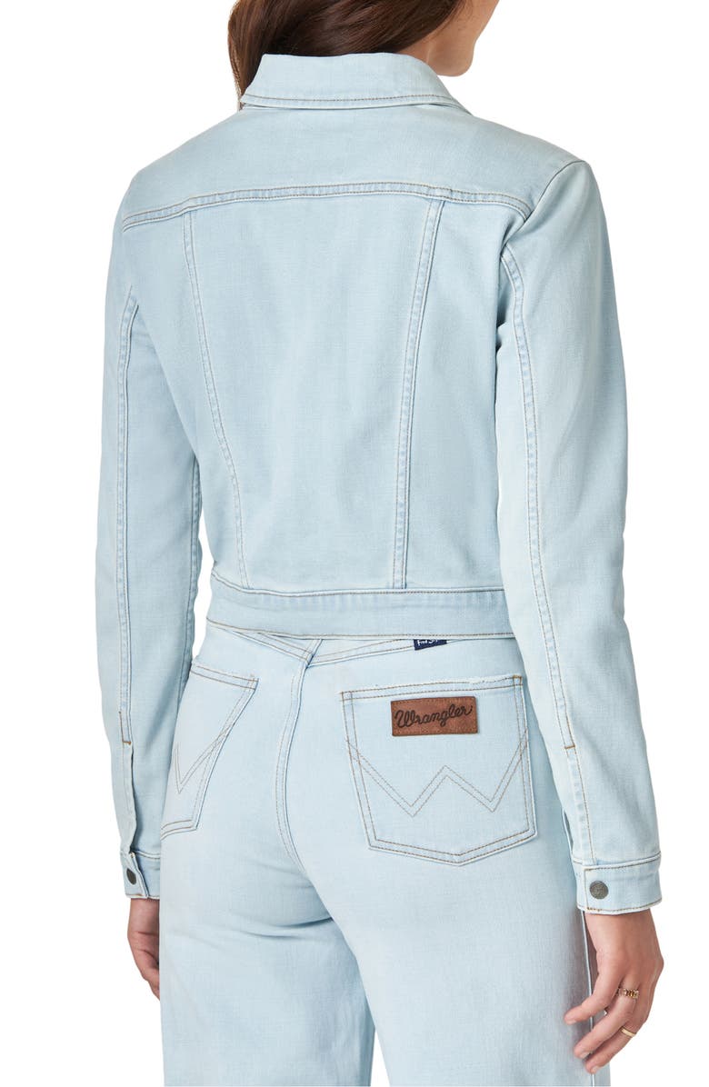 Wrangler Pleat Crop Denim Jacket, Alternate, color, 