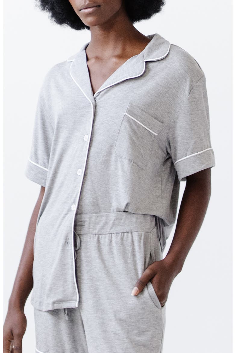 Short Sleeve Knit Pajamas, Alternate, color, GREY