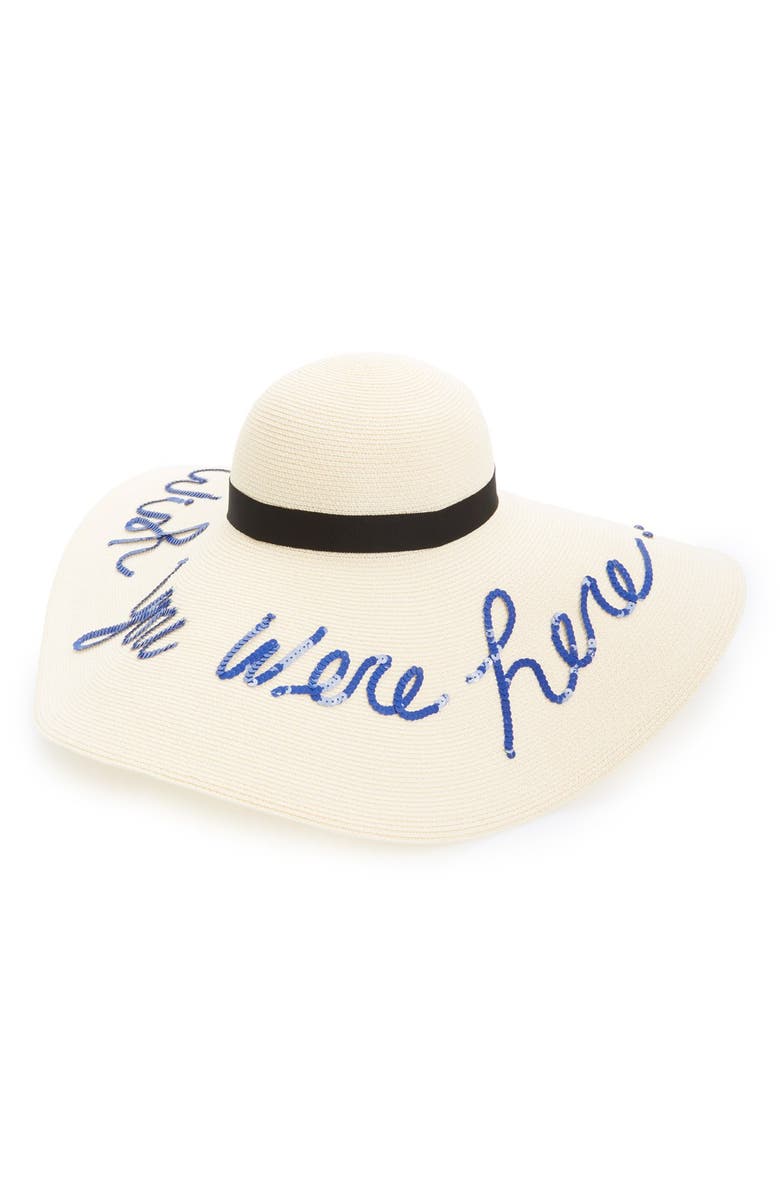 Eugenia Kim 'Sunny - Wish You Were Here' Straw Sun Hat, Main, color, 