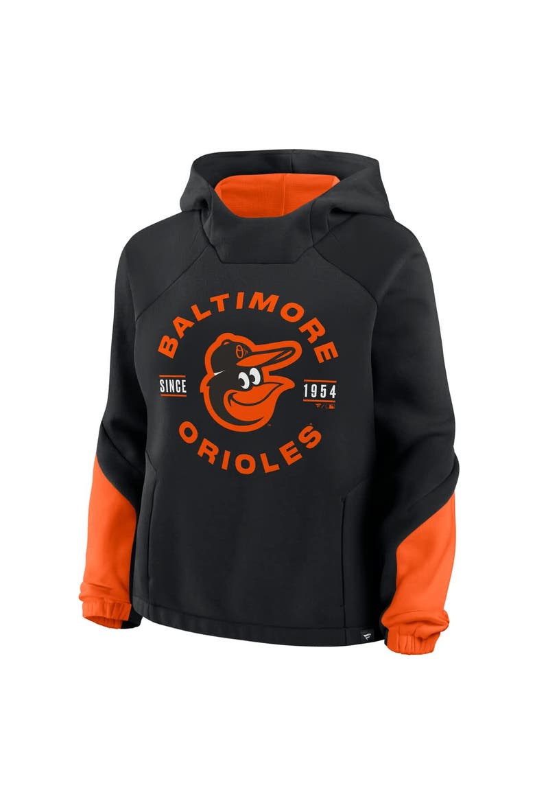 Women's Fanatics Black Baltimore Orioles Oversized Time to Win Pullover Hoodie, Alternate, color, Black