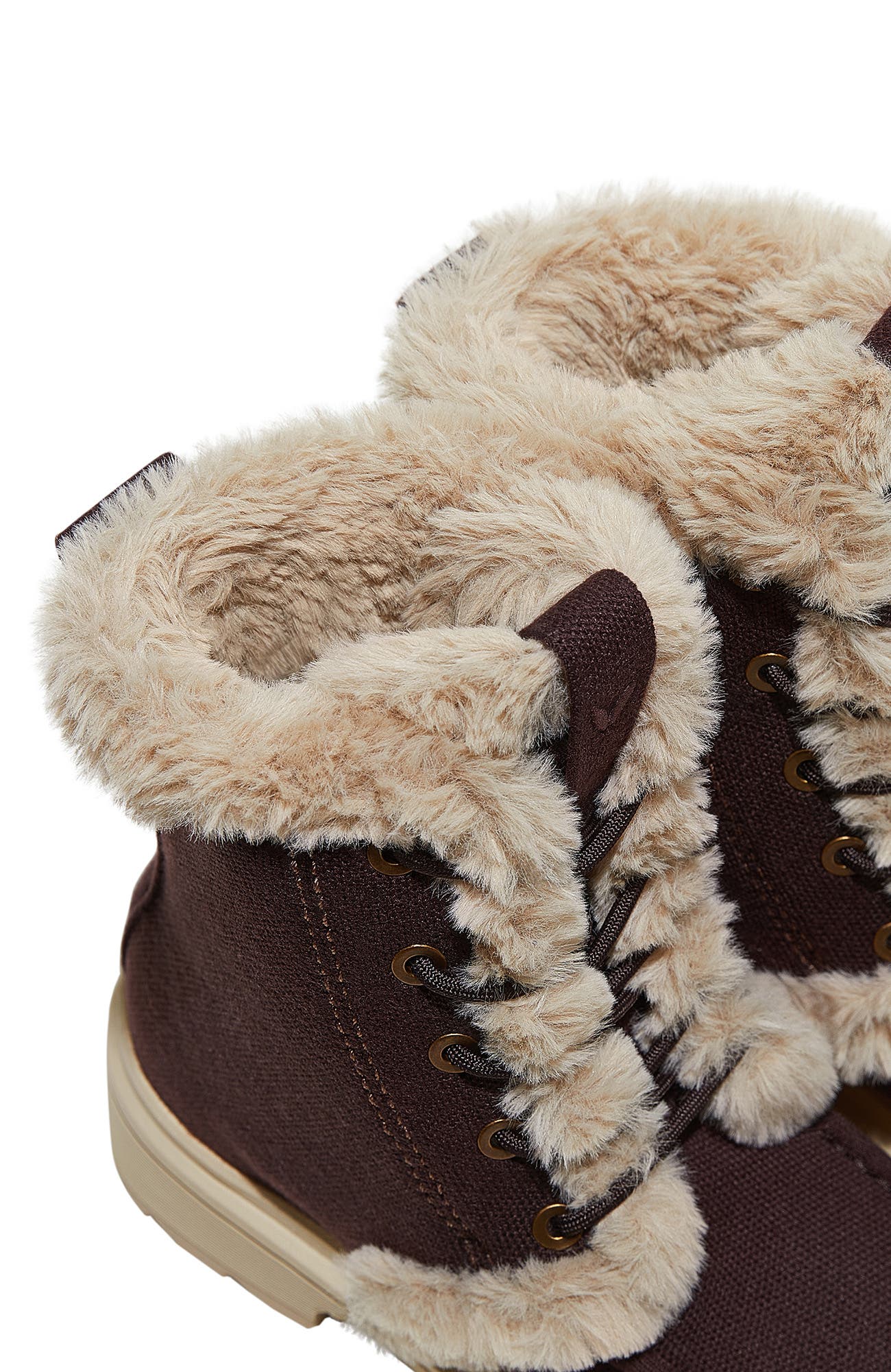 Terry Faux Fur Water-Repellent Lightweight Warm Boots, Alternate, color, Dark Chocolate