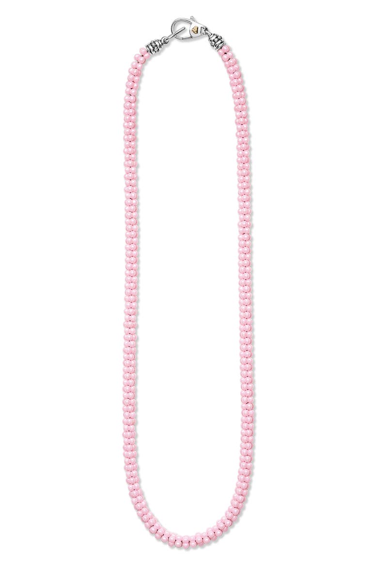 Pink Caviar Ceramic Beaded Necklace, Alternate, color, PINK