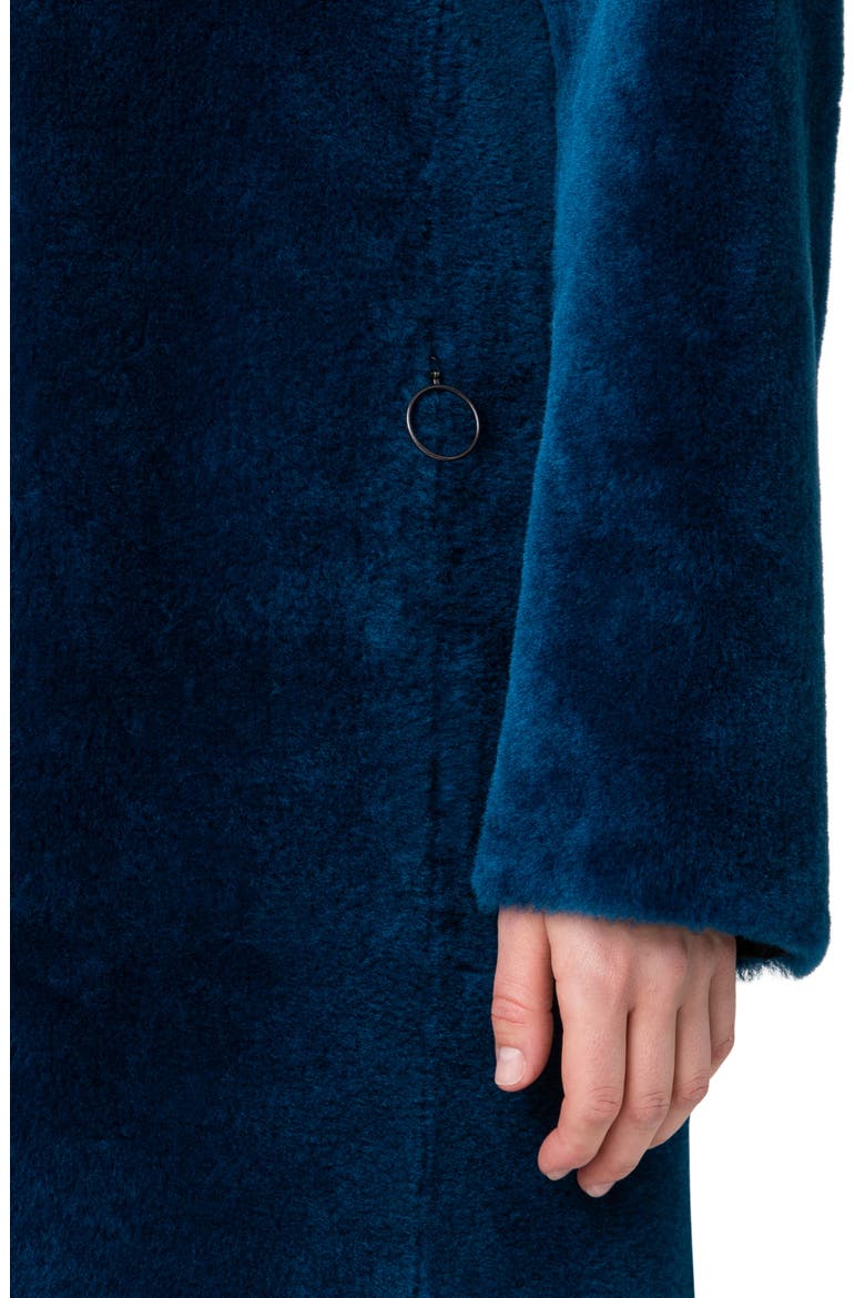 Reversible Leather & Genuine Fur Coat, Alternate, color, TEAL