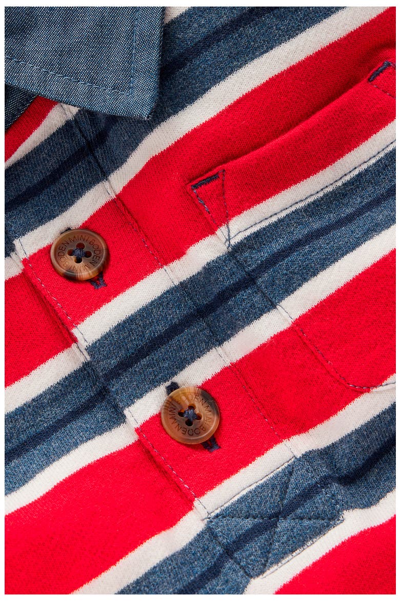 Kids' Collared Striped Sweatshirt, Alternate, color, BLOOD ORANGE / NAVY MARL
