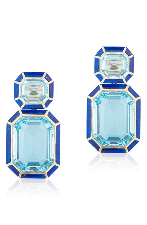 Mélange Emerald-Cut Drop Earrings