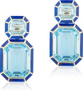 GOSHWARA Mélange Emerald-Cut Drop Earrings