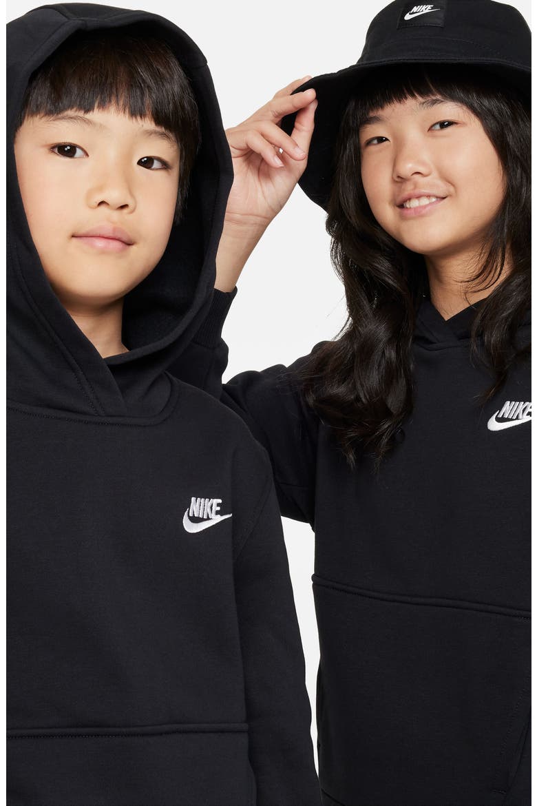 Kids' Club Fleece Hoodie, Alternate, color, 010 BLACK/WHITE