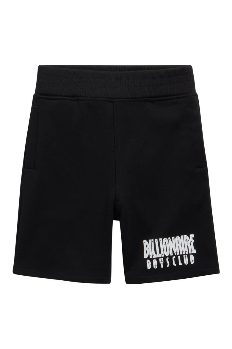 Kids' Straight Font Logo Sweat Shorts, Main, color, BLACK