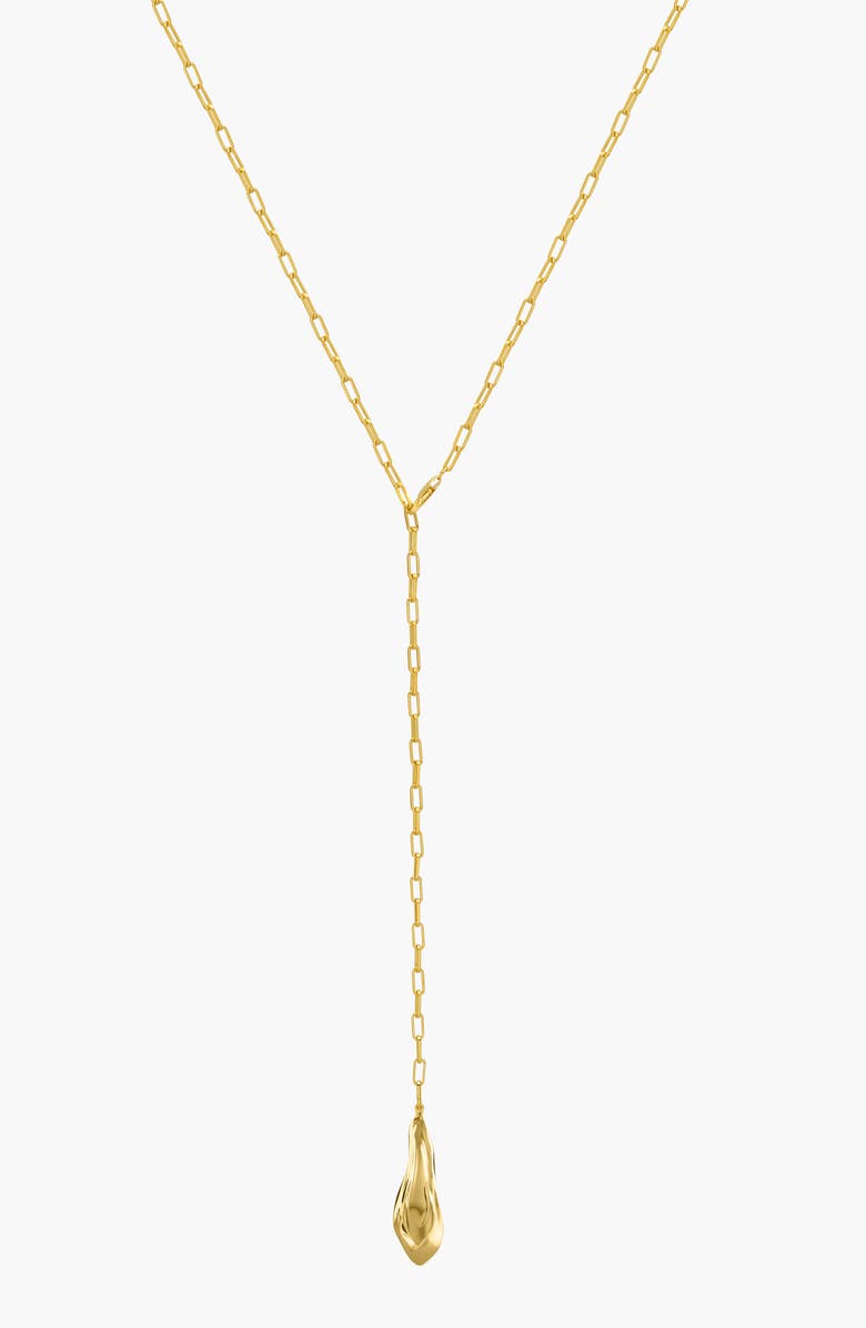 YOJ Minos Lariat Long Necklace in Gold, Alternate, color, Gold