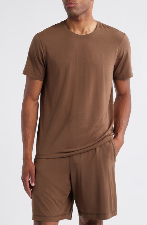 Daniel Buchler Stretch Modal & Silk Blend Pajama T-shirt In Brown