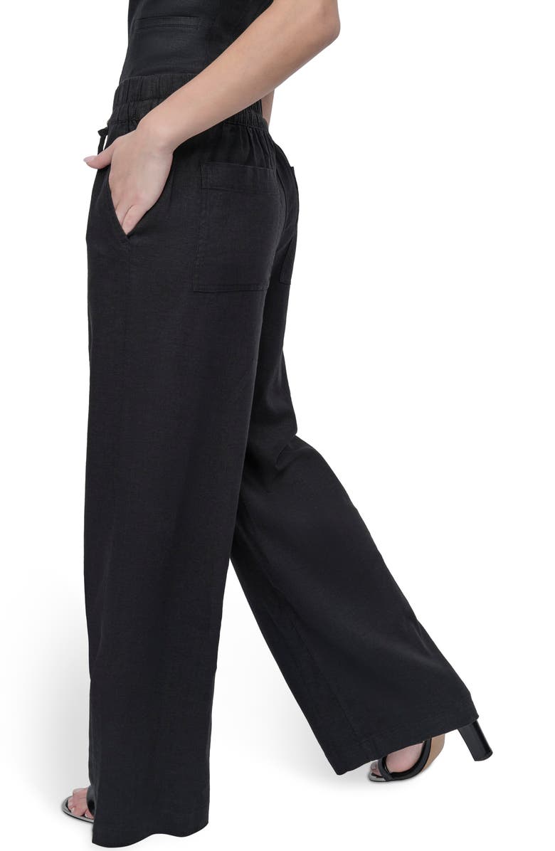 DKNY Linen Blend Drawstring Pants, Alternate, color, 